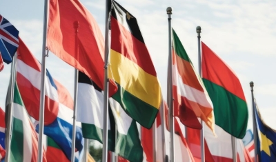 Flag alley at the UN in Geneva