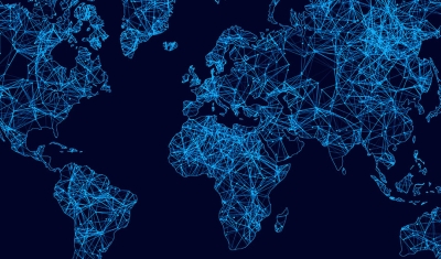 world map in data lines