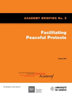 Cover of the Briefing No5: Facilitating Peaceful Protests