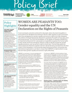 Cover page of the policy brief
